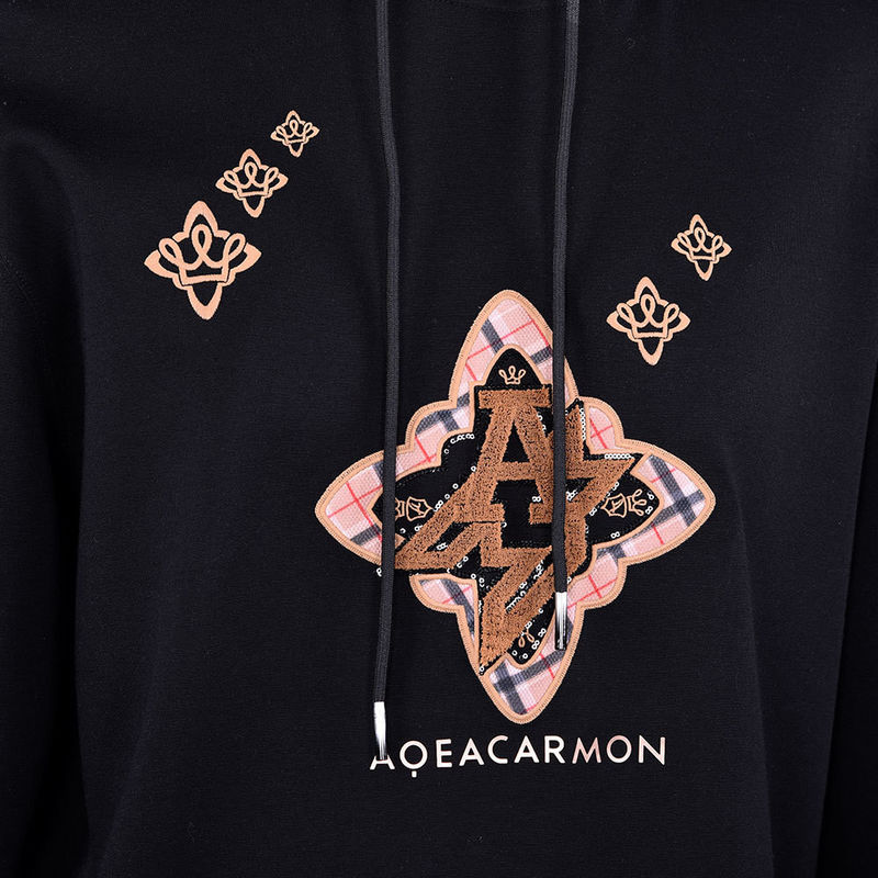 Logotipo personalizado Color de los hombres con capucha y pantalones Conjunto 100% de algodón Medios trajes para su ropa