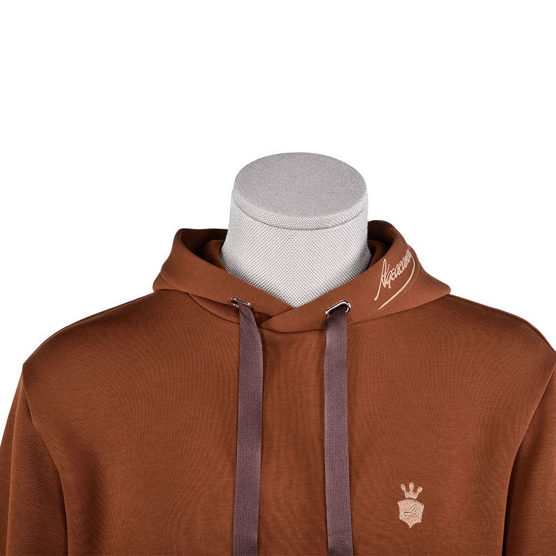 Camisetas con capucha de época de algodón marrón de tejido de sudadera 400Gsm para la vida cotidiana casual