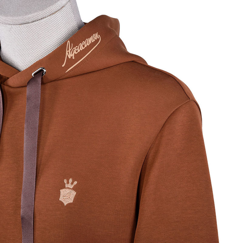 Camisetas con capucha de época de algodón marrón de tejido de sudadera 400Gsm para la vida cotidiana casual