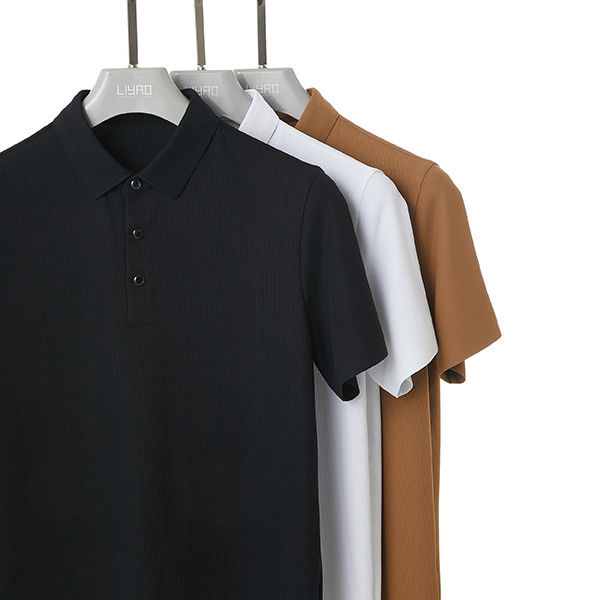 Camiseta de polo antiarrugas de tela de punto para hombres con color personalizado y diseño de gran tamaño