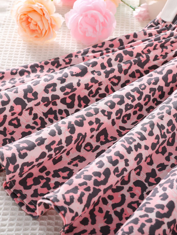 Chicas faldas cortas y vestidos leopardo Impreso en 91% de poliéster 9% de tela de spandex
