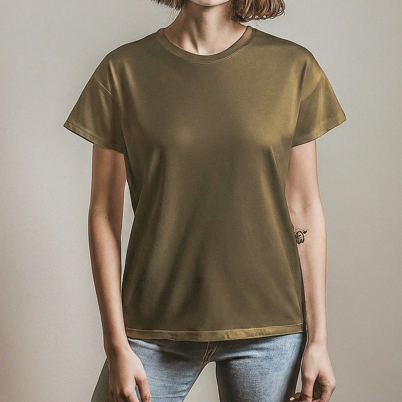 Camiseta de tamaño grande de mujer sencilla amigable con la piel 200 gramos S-6XL con cuello O