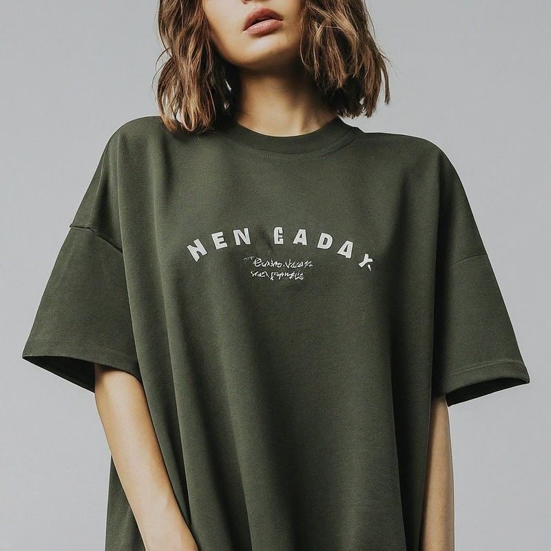 T-shirts personalizadas para mujeres de tamaño grande 220 gramos con cuello redondo de tela de punto