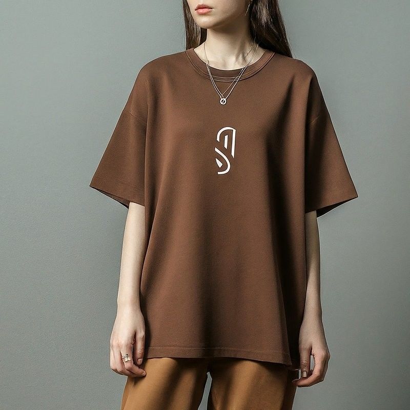 T-shirts personalizadas para mujeres de tamaño grande 220 gramos con cuello redondo de tela de punto