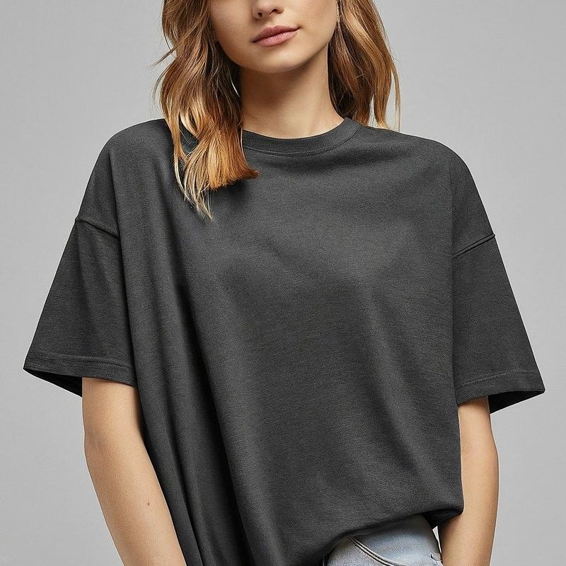 T-shirts de mujer de gran tamaño 320 Gsm de tejido de punto antiarrugas