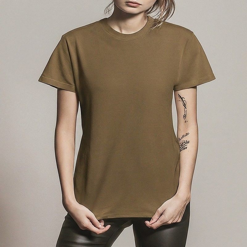 T-shirts de mujer de gran tamaño 320 Gsm de tejido de punto antiarrugas