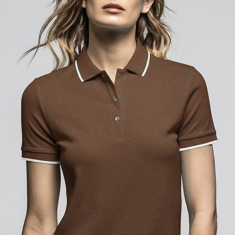 Camisas de polo de manga corta para mujeres de punto de color antiarrugas OEM ODM