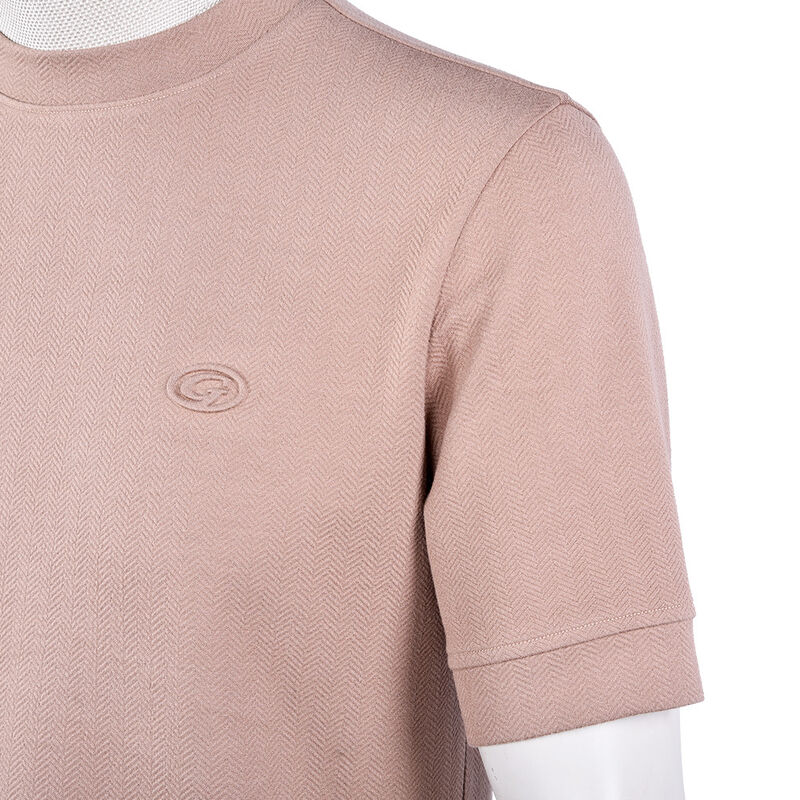 Diseño de etiqueta con logotipo personalizado al por mayor Camisetas lisas de secado rápido, transpirables y antiarrugas de alta calidad con cuello alto para hombre en blanco