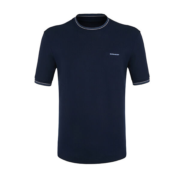 Camisetas 100% Algodón 170-210Gramos Alta Calidad Camiseta Personalizada Bordada Cuello Redondo Bloque de Color con Ribete