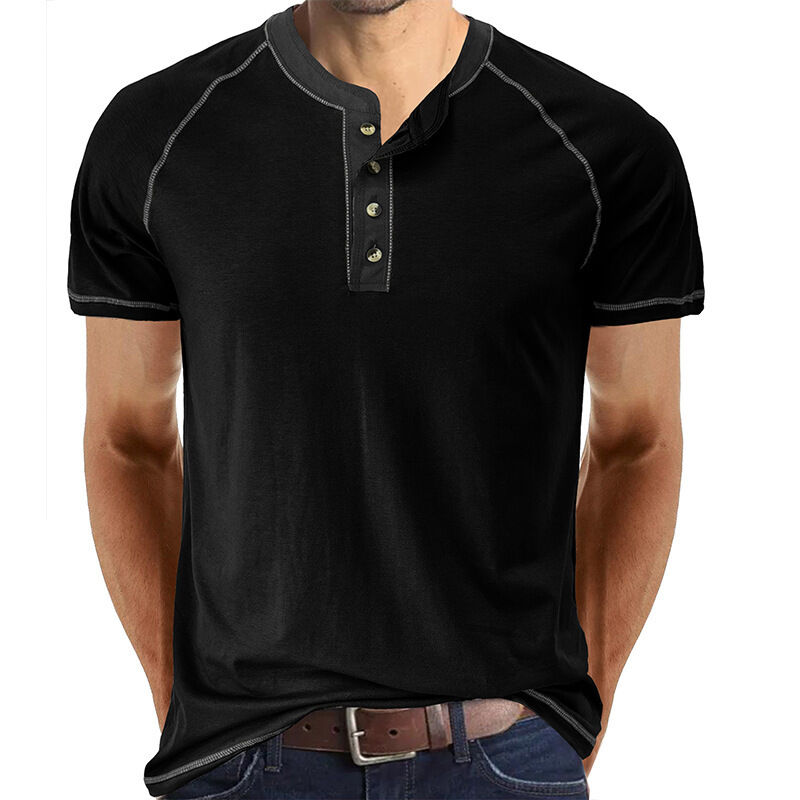 Ropa de hombre al por mayor Camisetas de poliéster acogedoras de buena calidad Camiseta básica lisa y negra