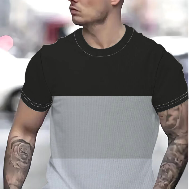 Camiseta Doble Hechizo para Hombre, Poliéster de Secado Rápido, Cómoda, Logo de Sublimación Personalizado, Camiseta Deportiva de Gimnasio para Hombre