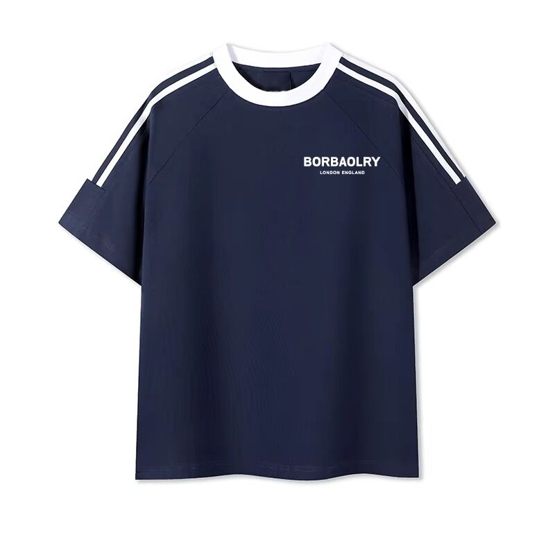 Hombres O-Neck Regular Tricotado T-shirts de algodón teñidos cómodos de hombres mezcla Impresión camisa dulce para hombres