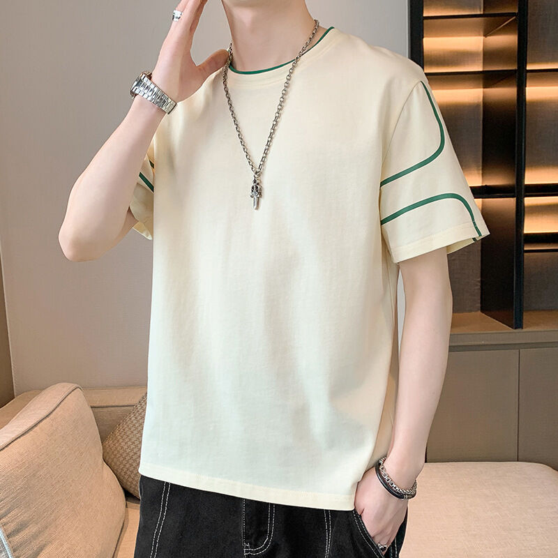 OEM logotipo personalizado bordado diseño impreso para hombres camiseta de manga corta con parte superior suelta camiseta de manga media de verano