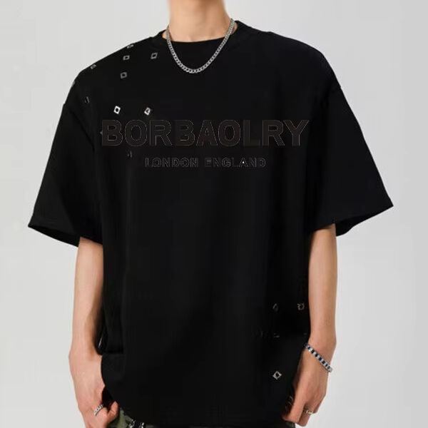 OEM Negro camiseta de gran tamaño de los hombres de lavado de ácido gráfico Vintage T-Shirt personalizado Dtg mayorista lavado T-Shirt de peso pesado