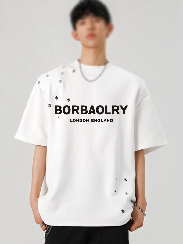 OEM Negro camiseta de gran tamaño de los hombres de lavado de ácido gráfico Vintage T-Shirt personalizado Dtg mayorista lavado T-Shirt de peso pesado