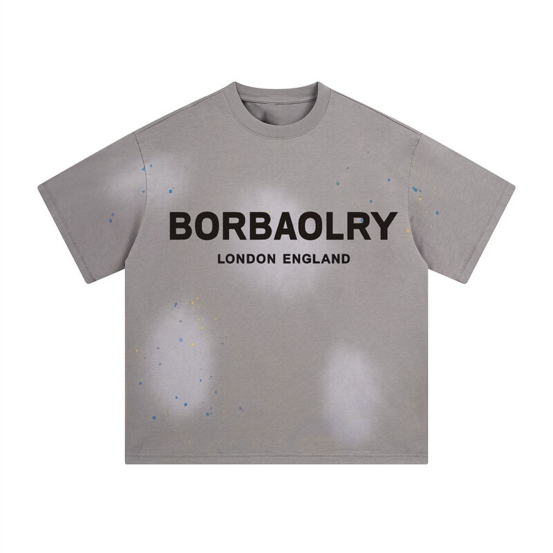 Camisetas holgadas de alta calidad para hombre, con efecto desgastado y lavado ácido, camisetas extragrandes personalizadas y cortas para hombre