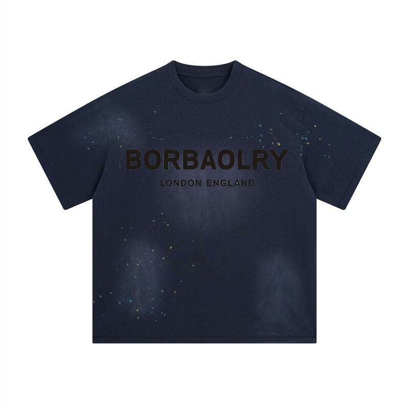 Camisetas holgadas de alta calidad para hombre, con efecto desgastado y lavado ácido, camisetas extragrandes personalizadas y cortas para hombre