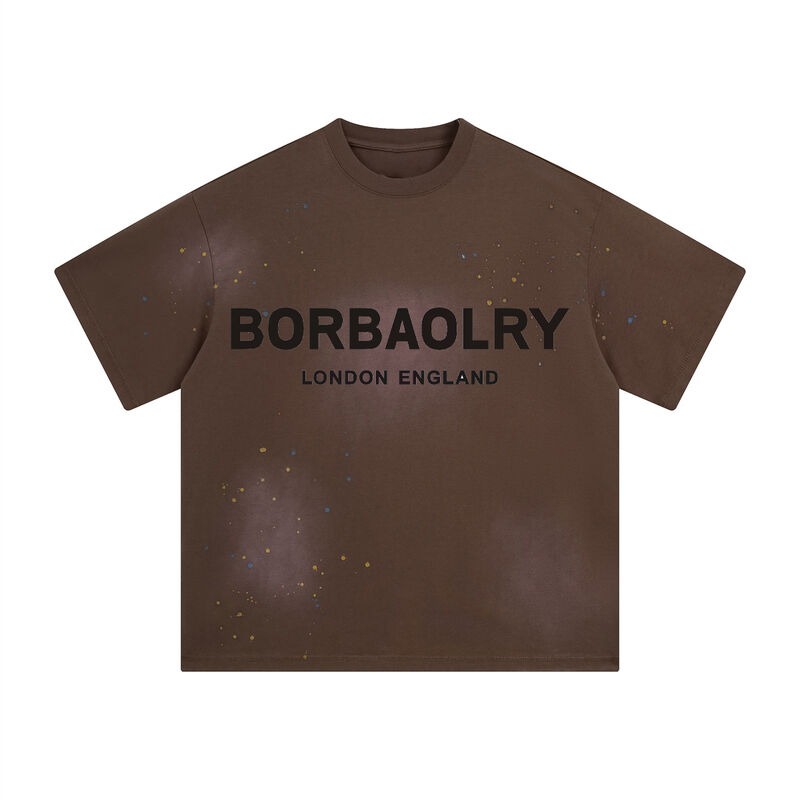 Camisetas holgadas de alta calidad para hombre, con efecto desgastado y lavado ácido, camisetas extragrandes personalizadas y cortas para hombre