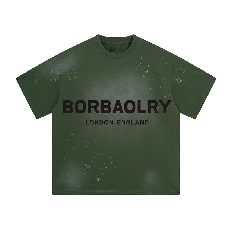 Camisetas holgadas de alta calidad para hombre, con efecto desgastado y lavado ácido, camisetas extragrandes personalizadas y cortas para hombre