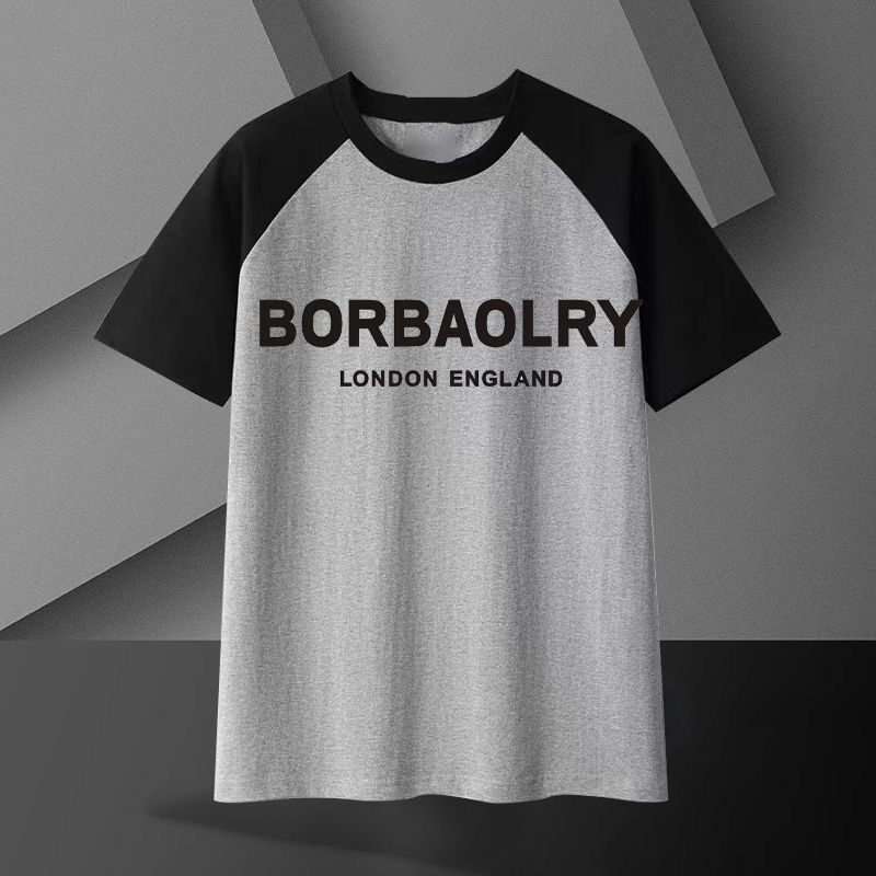 Camiseta de algodón pesado para hombre, 220 gramos, transpirable, holgada, manga corta, patrón liso, casual, de largo extendido, tejido de punto