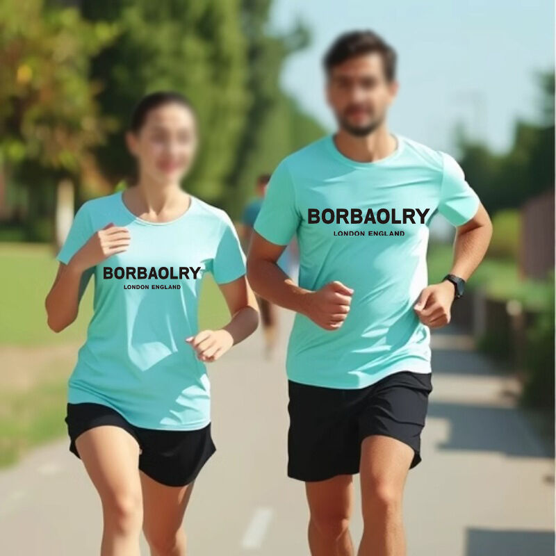 Venta caliente personalizada Blain Collar redondo camiseta de secado Fit T Impreso camisetas con logotipo Personalizar