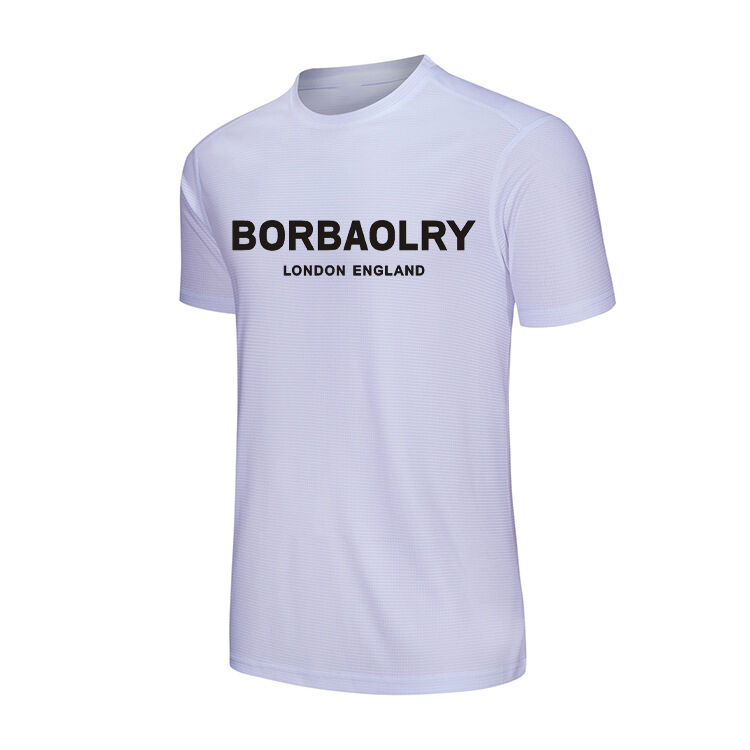 Venta caliente personalizada Blain Collar redondo camiseta de secado Fit T Impreso camisetas con logotipo Personalizar