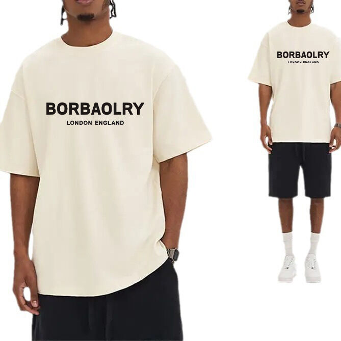 220 Gsm Camiseta de algodón de alta calidad Camiseta de hombro de gran tamaño Camiseta al por mayor Camisetas personalizadas para hombres