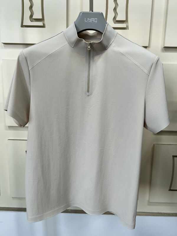Hombres camisetas de cuello alto con manga corta de estiramiento rápido Tejido seco y transpirable para camisetas deportivas al aire libre