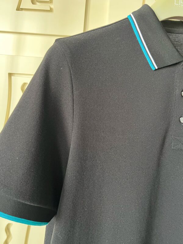 Camisas de polo masculinas con contraste y diseño texturizado 100% algodón piqué de alta calidad Camiseta de fábrica Camiseta de polo masculina