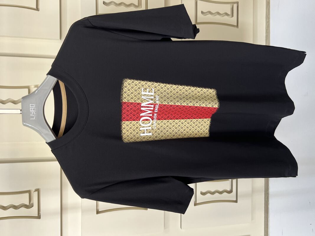 Camiseta de cuello redondo bordada | Camiseta de hombre de lujo con diseño de letras y patrón en 3D