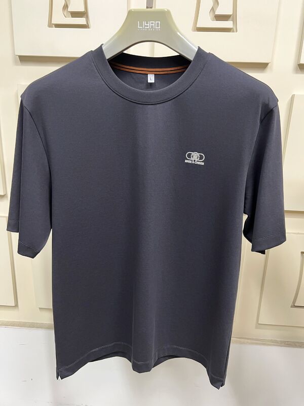 Impresión minimalista de camisetas de manga corta para hombres, de color sólido