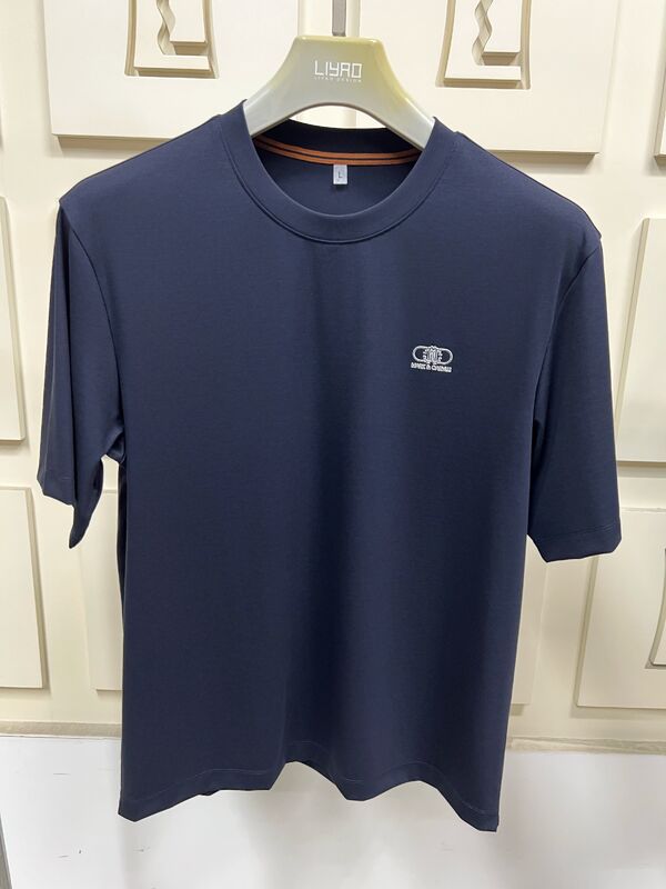 Impresión minimalista de camisetas de manga corta para hombres, de color sólido