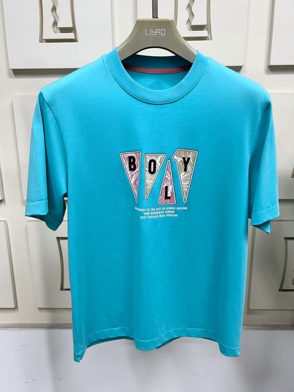 Camisetas de manga corta con cuello redondo para hombre, camisetas con estampado gráfico moderno y bordado, multicolor, informales, 100% algodón para hombre