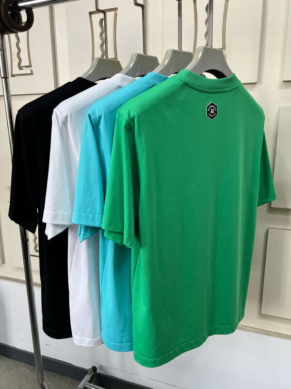 Camisetas de manga corta con cuello redondo para hombre, camisetas con estampado gráfico moderno y bordado, multicolor, informales, 100% algodón para hombre