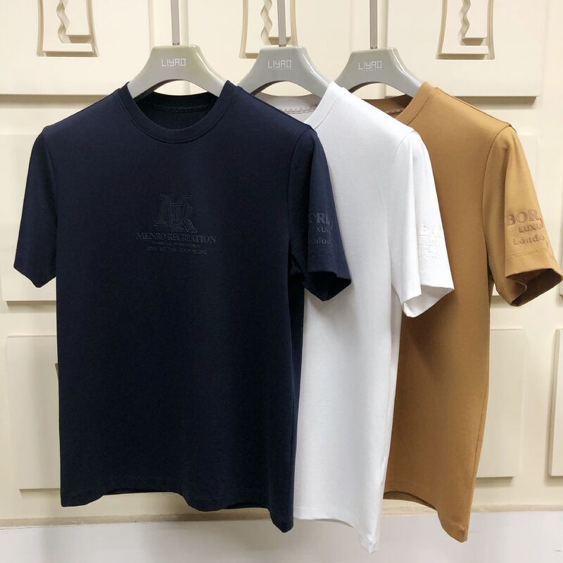 Camisetas Premium de Algodón Orgánico para Hombre con Logo en Relieve, Tejido Suave y Transpirable para Uso Casual y de Negocios Camiseta para Hombre