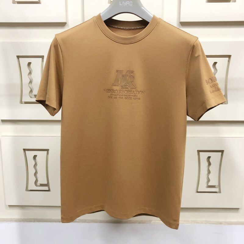 Camisetas Premium de Algodón Orgánico para Hombre con Logo en Relieve, Tejido Suave y Transpirable para Uso Casual y de Negocios Camiseta para Hombre