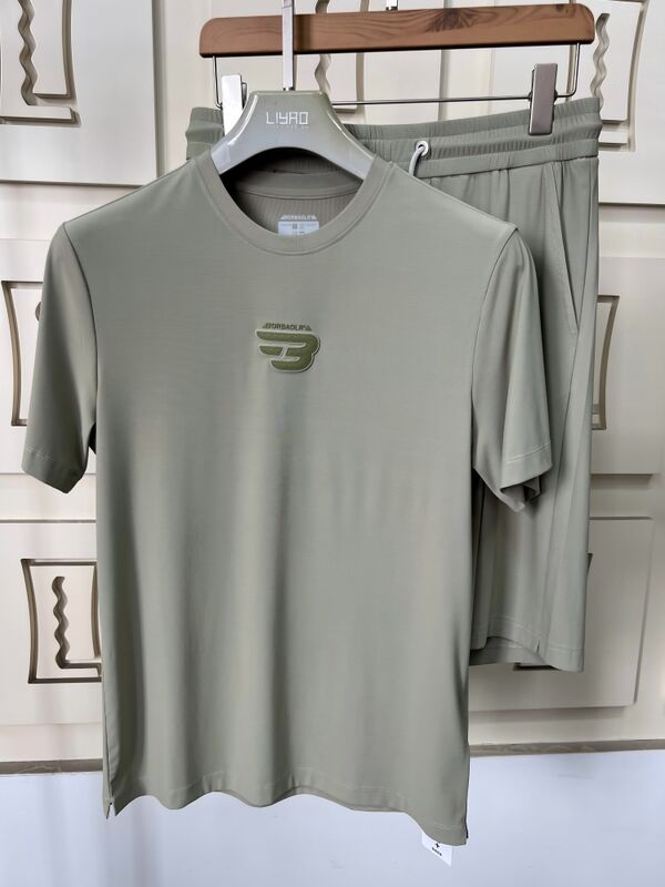 Oferta especial Conjuntos de polo de manga corta para hombre de verano transpirables, lisos y ligeros, tejido de poliéster/algodón