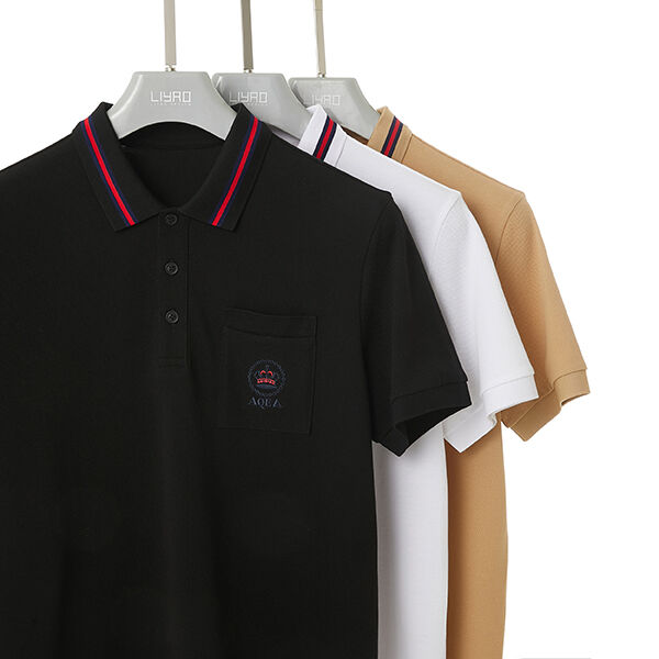 Cosería exquisita Amigable a la piel Blanco Negro Esencial de algodón Camisas de polo sencillas Hombres con logotipo personalizado Etiqueta bordado Casual