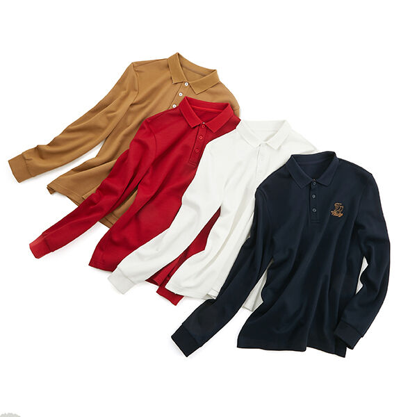 Alta elasticidad Moda limpia para la piel algodón manga larga prendas de vestir camisetas ropa masculina camisetas de polo de alta calidad