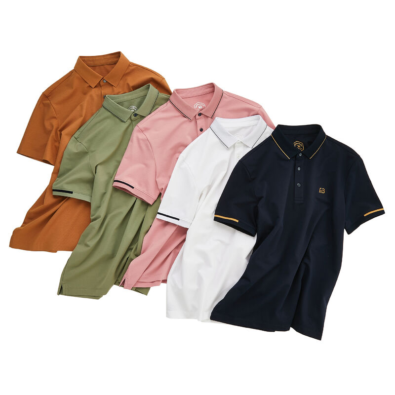 Color de contraste de alta calidad en el cuello y los puños 100% algodón bordado de polo barato hombre camiseta de manga corta polo