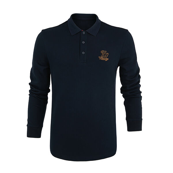 Camisa Polo de Diseñador Profesional para Hombre de Manga Larga Anti-arrugas de Alta Calidad para el Trabajo, Algodón Transpirable, Bordado Seco