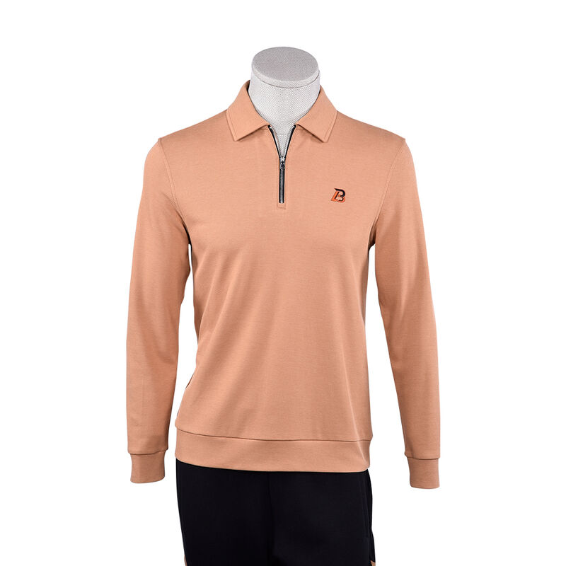 280 gramos Casual Manga larga con cremallera personalizada con color camisetas de polo para hombres