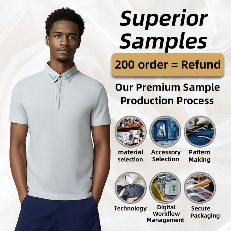 Diseño de logo personalizado, secado rápido y sin costuras, camiseta polo blanca y negra de alta calidad para hombre