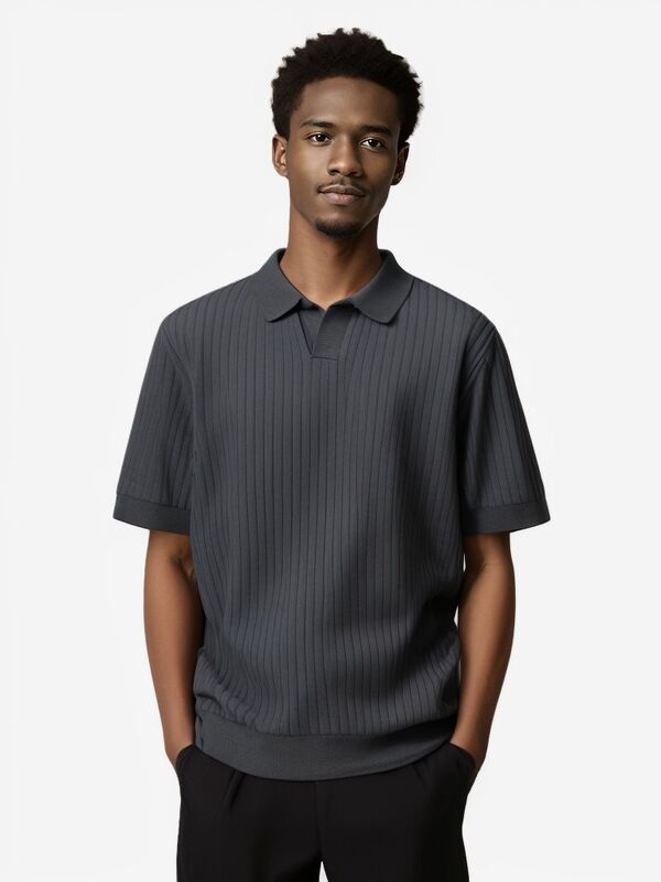 Camiseta de polo masculina personalizada con manga corta dinero antiguo y nueva tendencia sudadera de algodón de punto de verano camiseta de punto sencilla