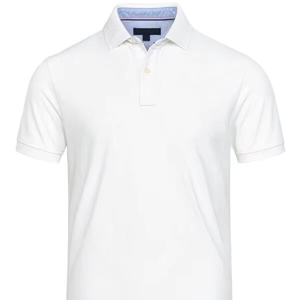 Trabajo de color sólido de alta calidad de hombres con botón de manga corta camisetas de polo de golf de talla más sencilla camisa casual cómoda