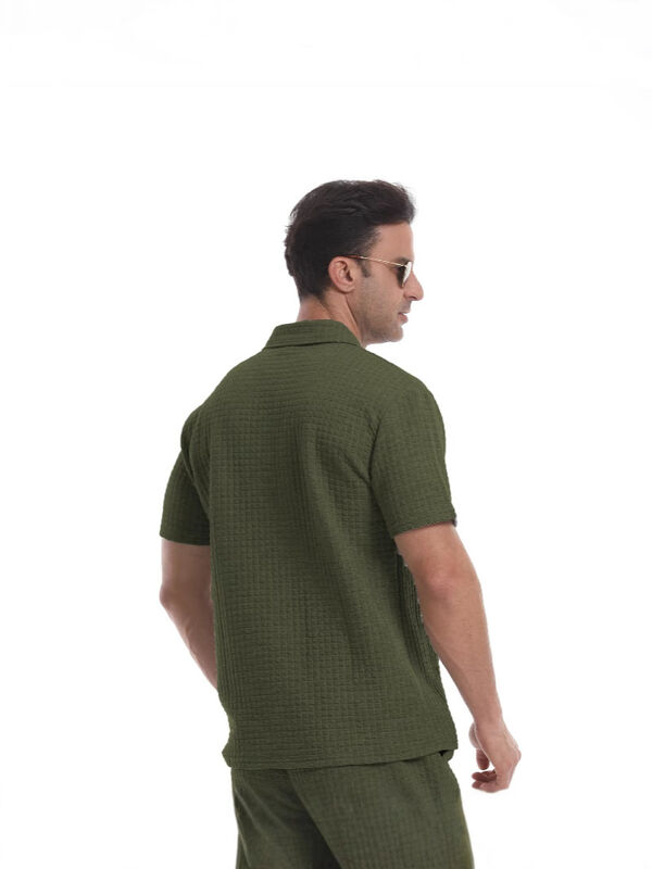 Camiseta de poliéster de mezcla de poliéster de costumbre con tiras de cerradura y camiseta de polo para hombres