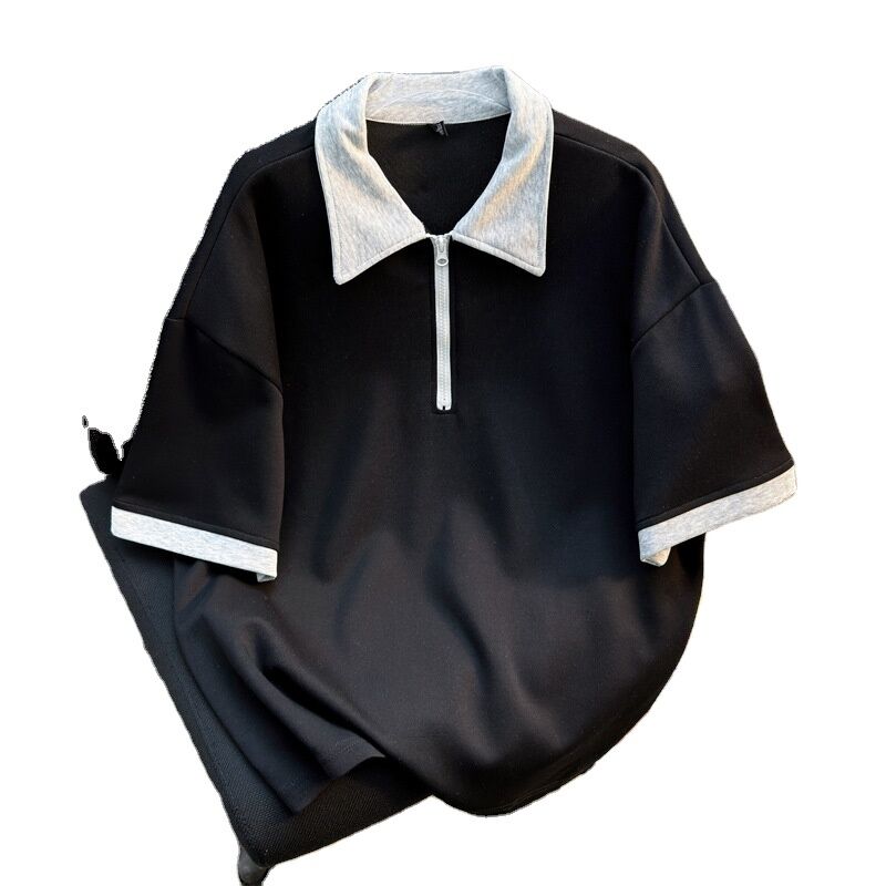 Vestidos para hombres de alta calidad mayorista camisa con cremallera de gran tamaño fabricante camisas en blanco de manga corta para hombres