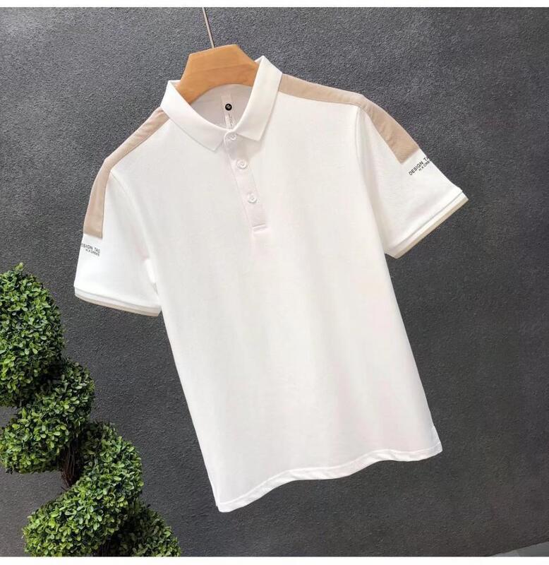 Camisa Polo Estampada para Hombre Nueva Camisetas Polo Lisas para Hombre Camisas Polo Lisas Bordadas de Manga Corta Casuales