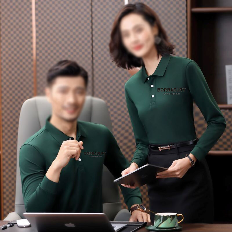 Camisas Polo Personalizadas de Manga Larga con Logo Impreso y Bordado, Camiseta Polo de Algodón Lisa para Hombre