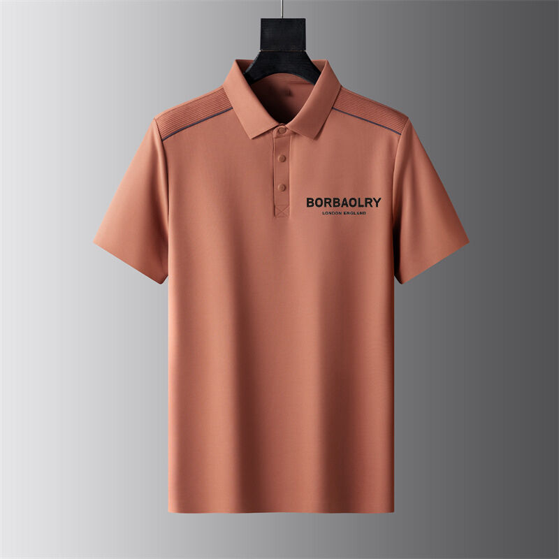 Polo de negocios de manga corta de verano para hombre, camiseta fina con solapa, tendencia informal de negocios de media manga